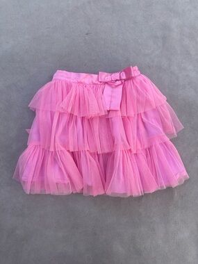 GAP Pink Tiered Tulle Skirt with Bow